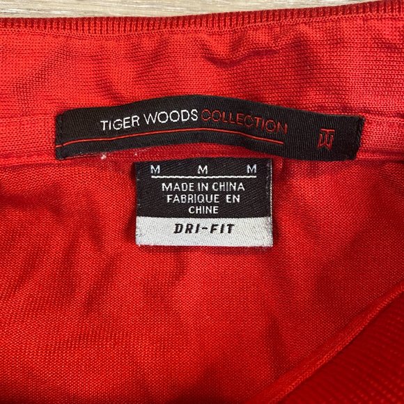 Nike Tiger Woods Collection Polo Red Medium M 2011 US Open Congressional - Picture 4 of 8